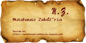 Mutshausz Zakária névjegykártya